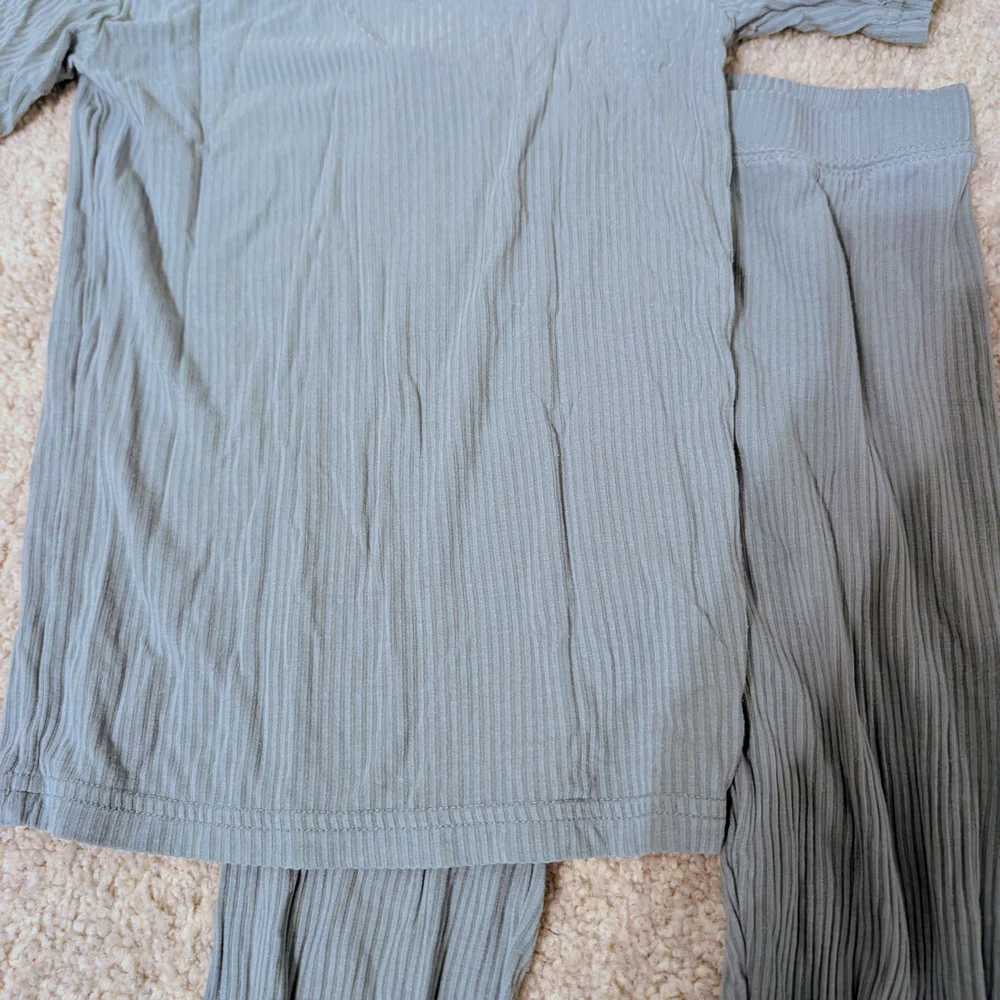 Little Sleepies Blue Ribbed Set - Picture 2 of 3
